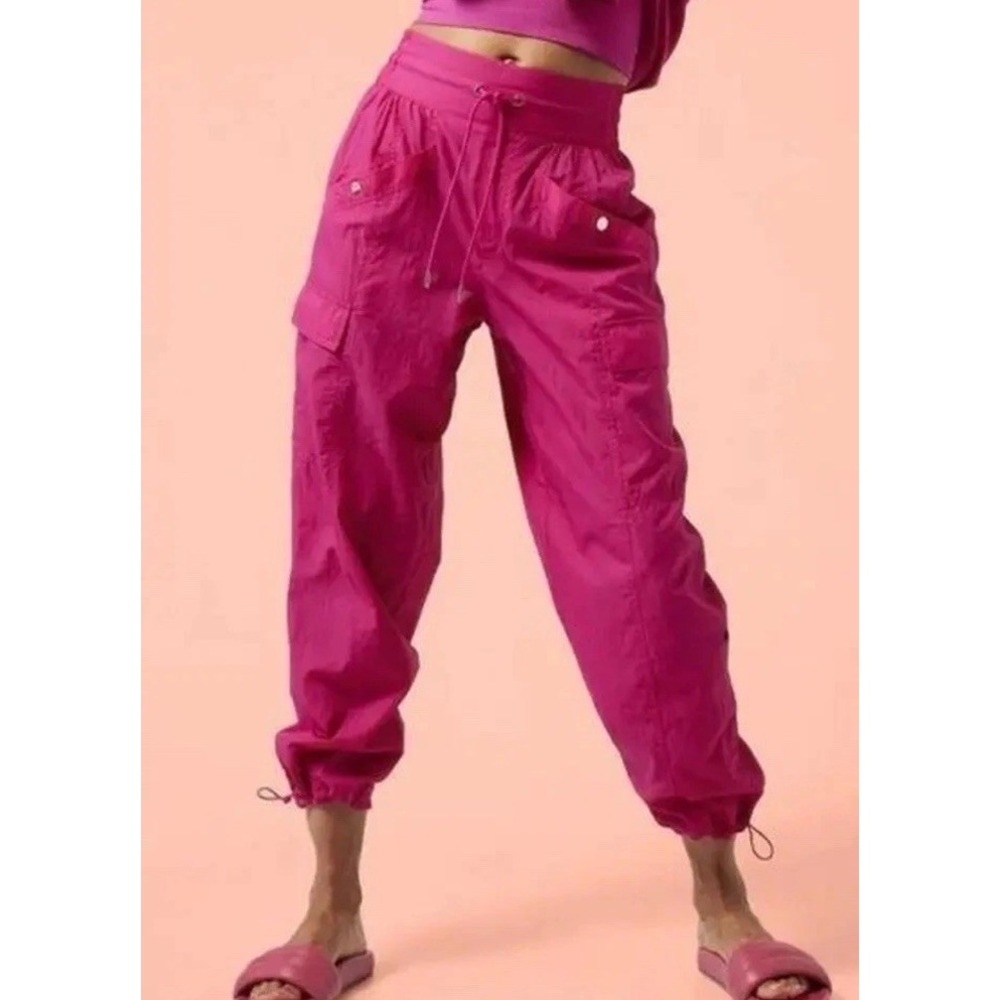 Athleta x Alicia Keys High Waist Utility Cargo Pants Joggers Pink Size 22 Plus
